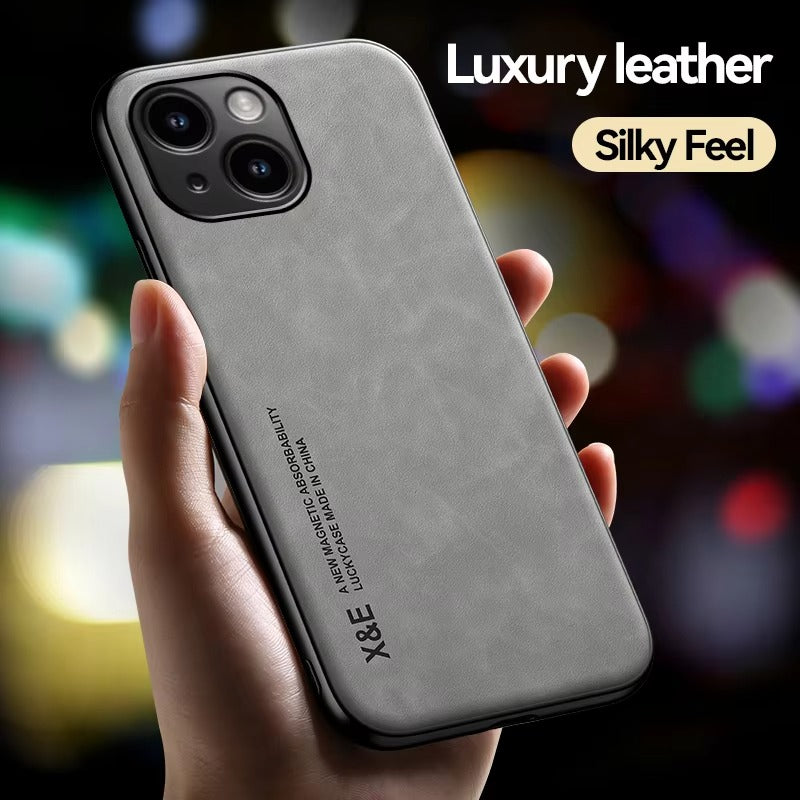 Luxury Magnetic Leather MagSafe iPhone Case – Wireless Charging, Shockproof & Stylish Protection | Case for iPhone