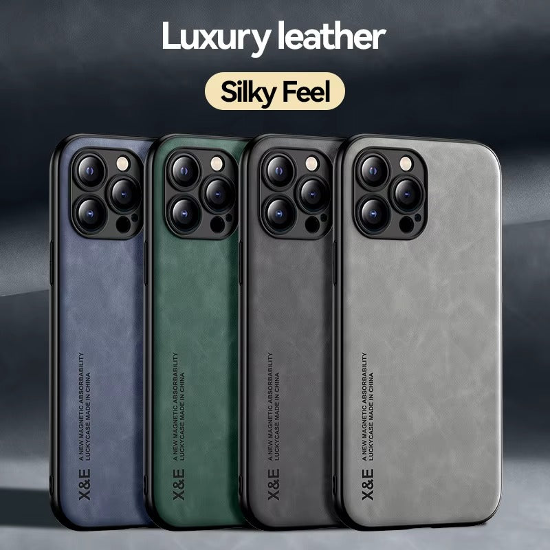 Luxury Magnetic Leather MagSafe iPhone Case – Wireless Charging, Shockproof & Stylish Protection | Case for iPhone