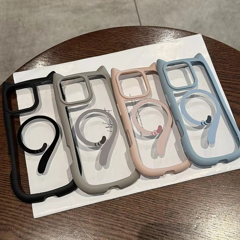 Premium Apple iPhone Case MagSafe Compatible, Camera Lens & Screen Protection, Cover with Cute Cat Ear Bumper Design