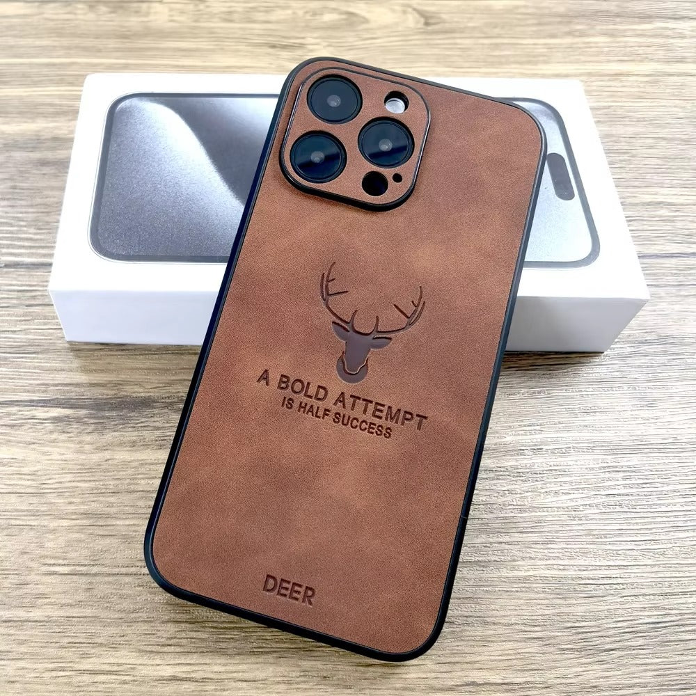 Luxury Vintage Lambskin PU Leather MagSafe iPhone Case – Wireless Charging, Full Protection, Stylish & Durable Cover