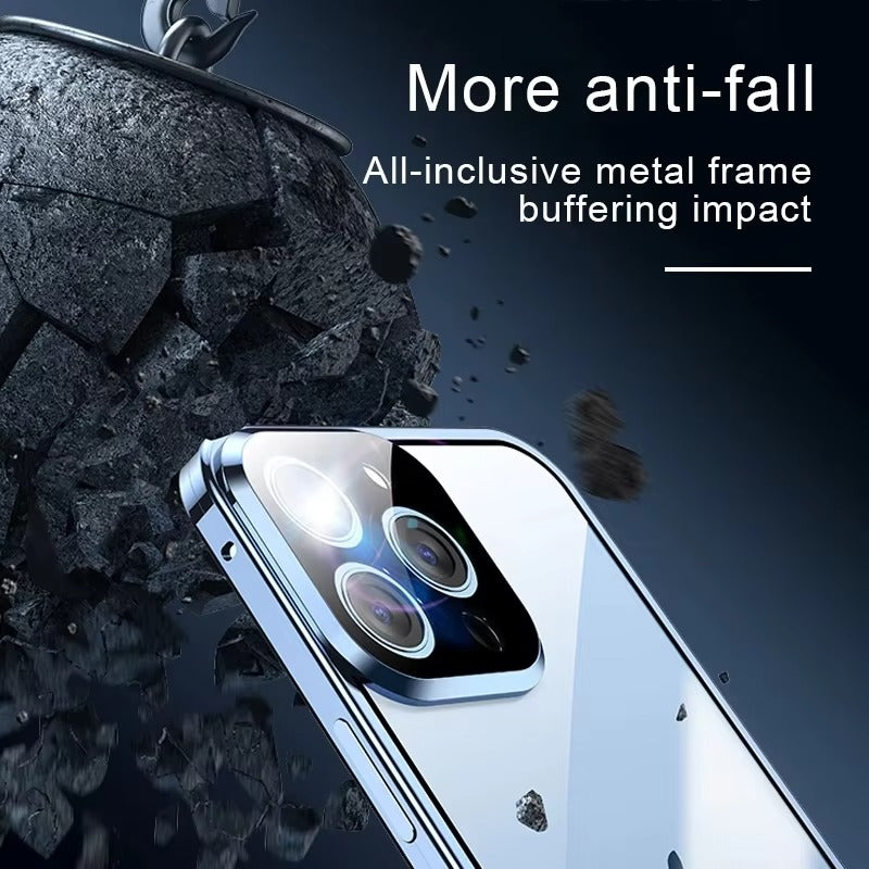 Luxury 360° Full Protection Magnetic iPhone Case – Metal Frame, Double-Sided Glass, Shockproof Bumper Cover | Case for iPhone