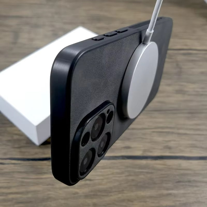 Premium Retro Leather Maple Leaf iPhone Case – MagSafe Charging, Stylish & Durable Full Protection Cover | Case for iPhone