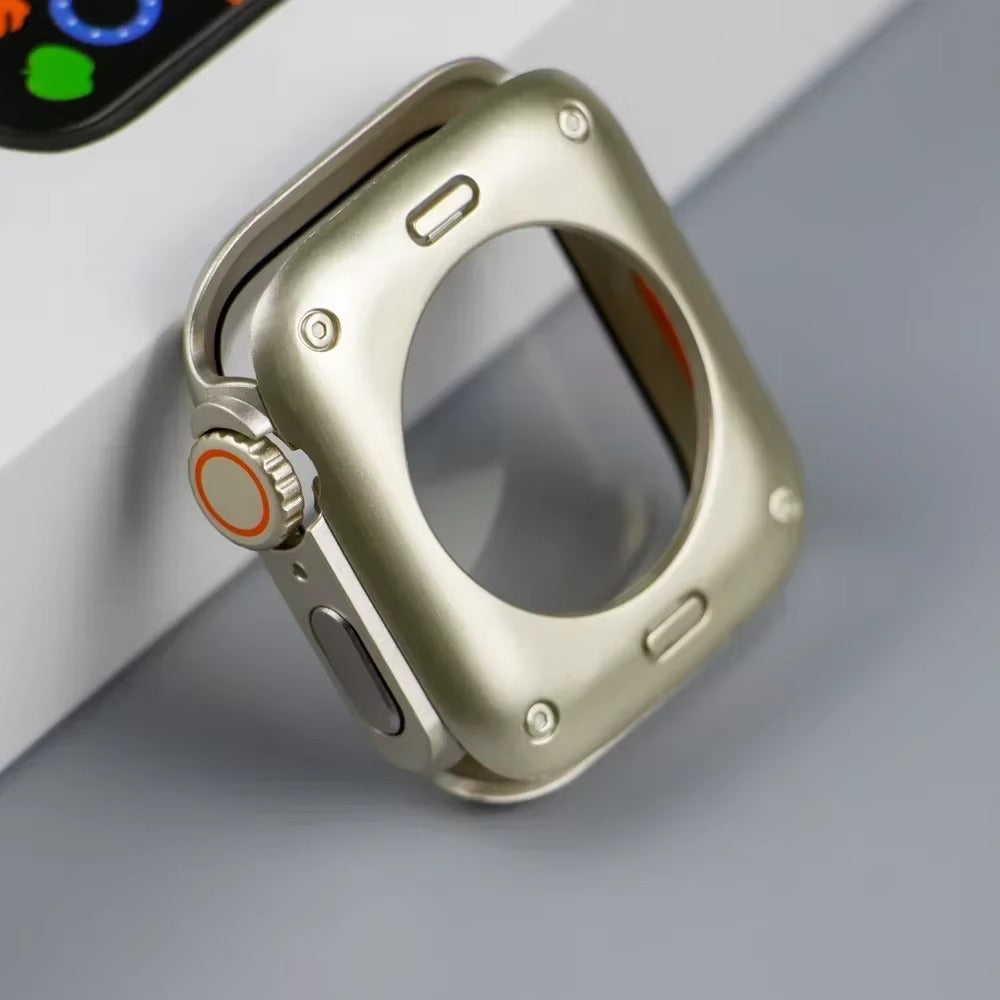 Durable Plastic Smartwatch Case with 360° Tempered Glass Screen Protector – Waterproof Sealing, Full Coverage Bumper, Anti-Fog and Scratch Resistant