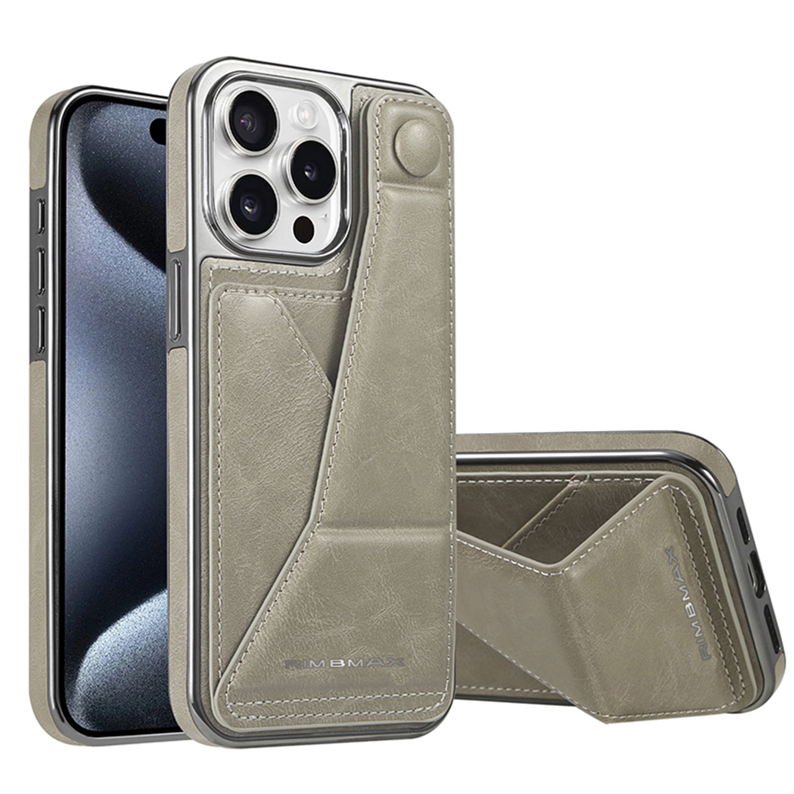 Luxury Electroplated Leather iPhone Case – Stand Card Holder, Premium Anti-Fall Protection, Stylish Design, and Durable Cover for Ultimate Convenience