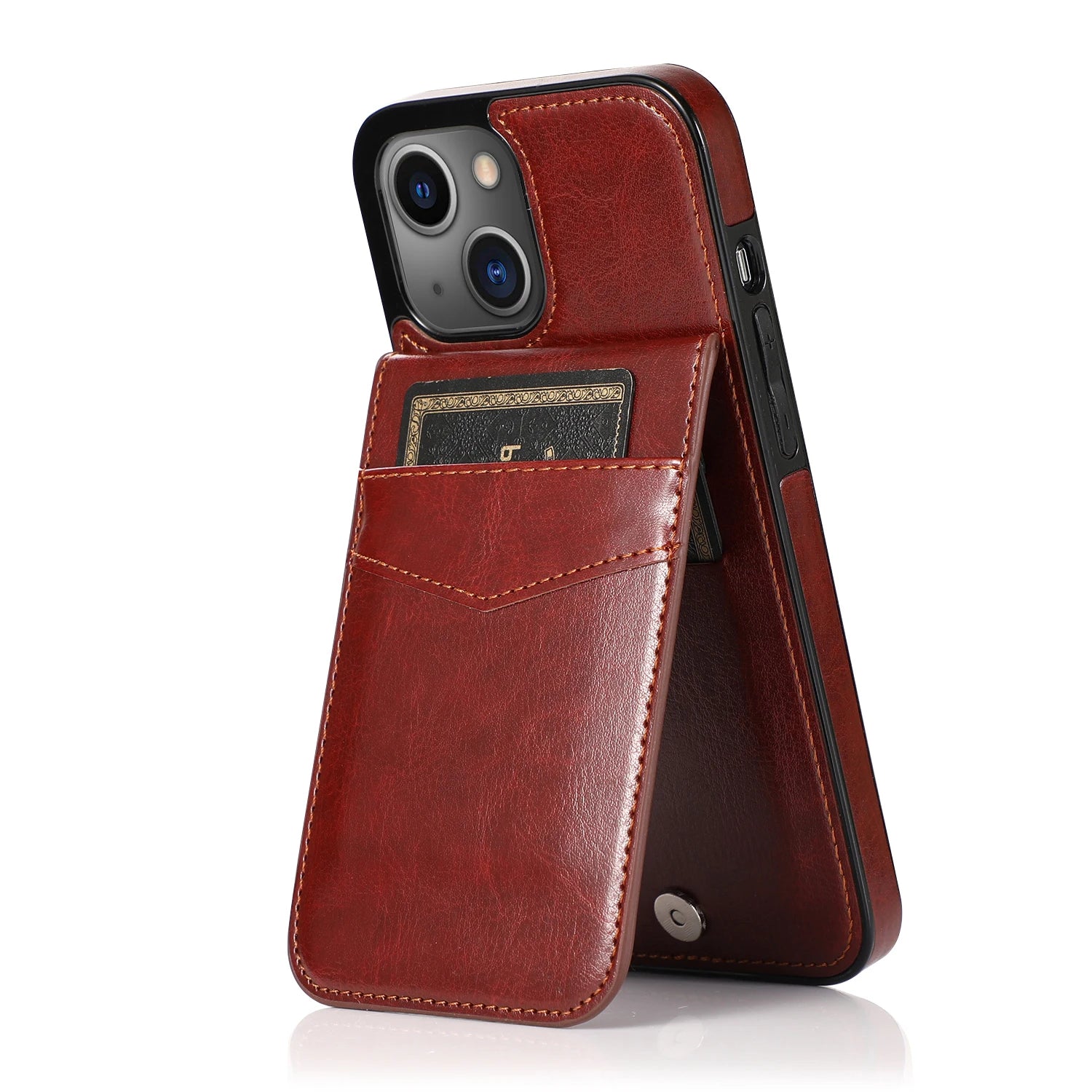 Luxury Flip Leather Wallet iPhone Case – Credit Card Holder, Kickstand, Premium & Durable Protection | Case for iPhone