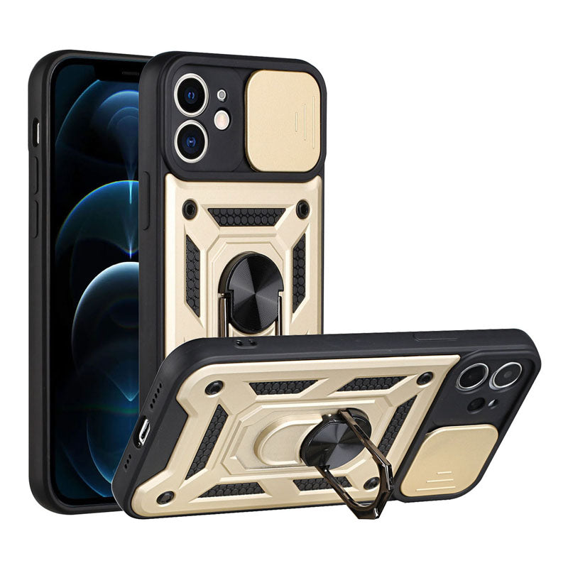 Shockproof Armor iPhone Case – Slide Camera Lens Protection, Rugged Full-Body Cover for iPhone Models