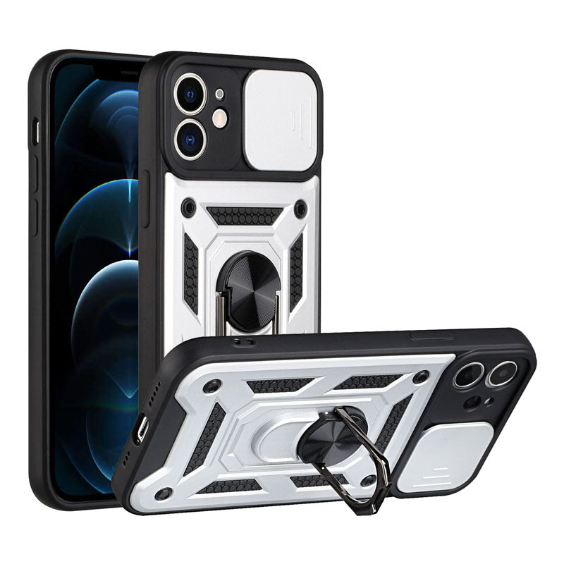 Shockproof Armor iPhone Case – Slide Camera Lens Protection, Rugged Full-Body Cover for iPhone Models