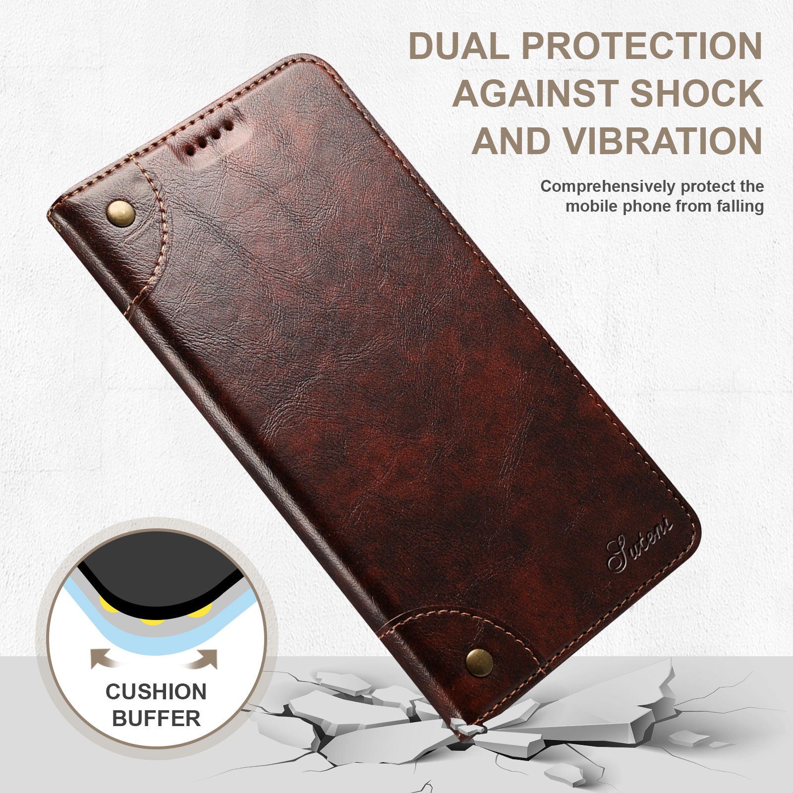 Retro Leather Wallet iPhone Case – Magnetic Closure, Card Slots, Shockproof Protection Durable PU Leather Cover for iPhone