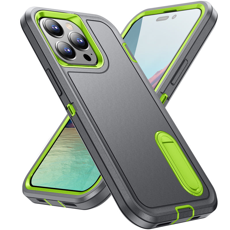Hybrid Military-Grade Defender iPhone Case – Kickstand Full-Body Protection Cover for iPhone Models, Rugged and Shockproof