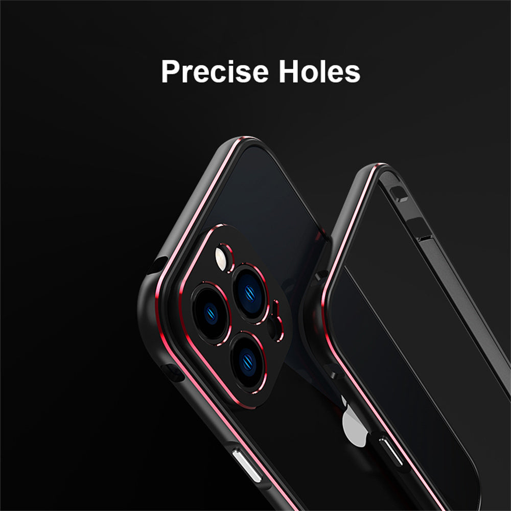 Aluminum Bumper & Metal Lens Frame Case Shockproof Cover for iPhone Models, Durable and Stylish Protection with Sleek Design