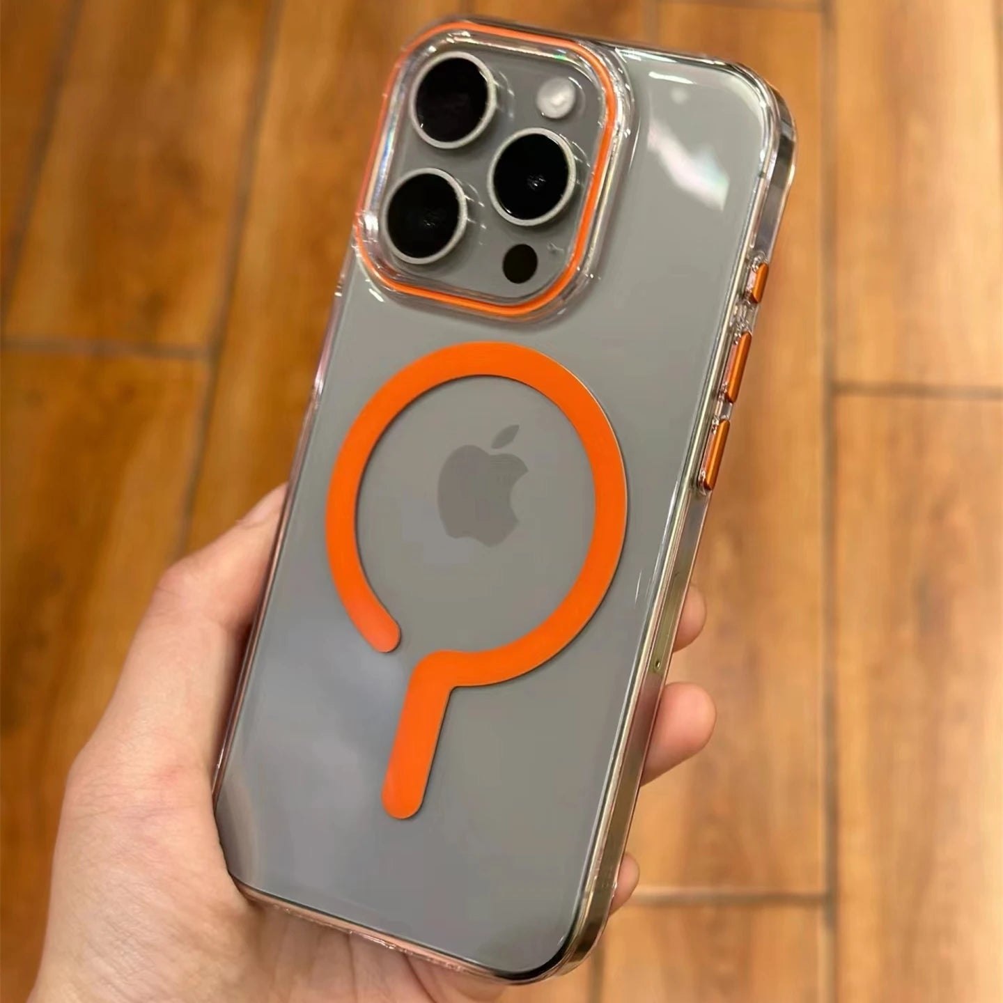 Luxury Titanium Gray Magnetic iPhone Case – Strong MagSafe Charging, Metal Buttons Sleek & Durable Protection Case for iPhone