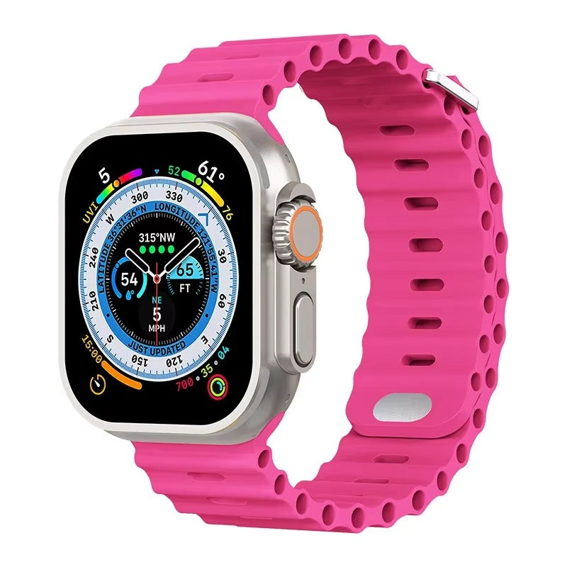 Premium Silicone Dual-Wear Watch Strap – Adjustable Loop Buckle Band, Waterproof, Compatible with Smartwatches 49mm to 38mm
