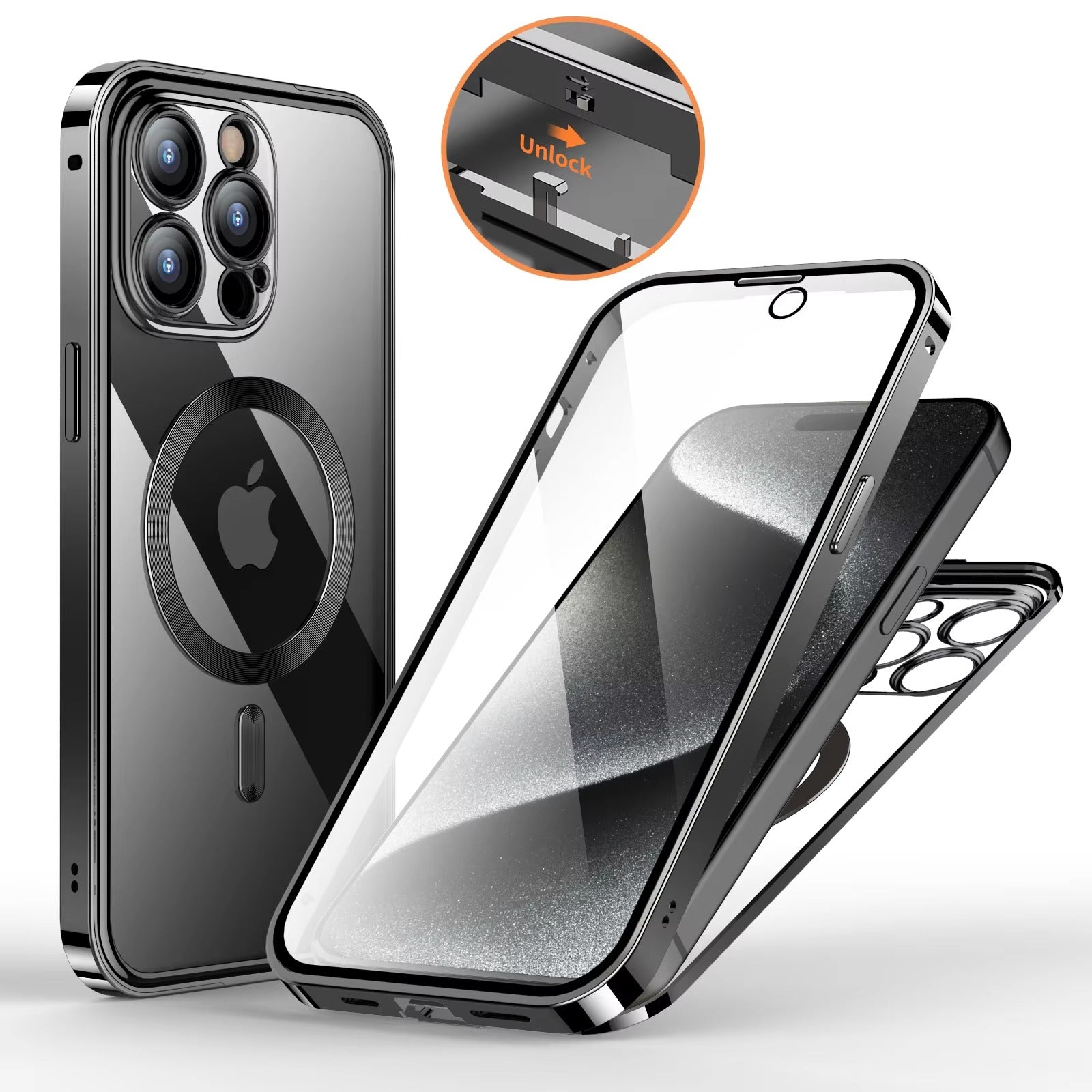 Robust Apple iPhone Case MagSafe Compatible, Camera Lens & Screen Protection, Cover with 10FT Military Glass Shield