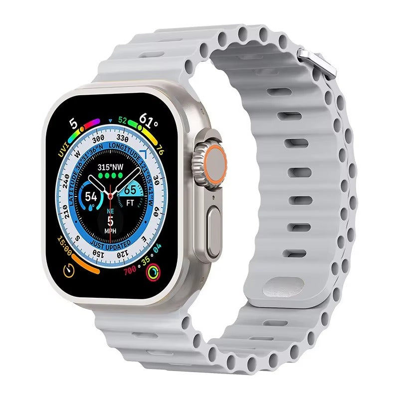 Premium Silicone Dual-Wear Watch Strap – Adjustable Loop Buckle Band, Waterproof, Compatible with Smartwatches 49mm to 38mm