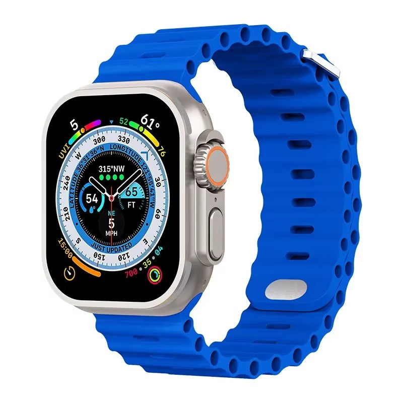 Premium Silicone Dual-Wear Watch Strap – Adjustable Loop Buckle Band, Waterproof, Compatible with Smartwatches 49mm to 38mm