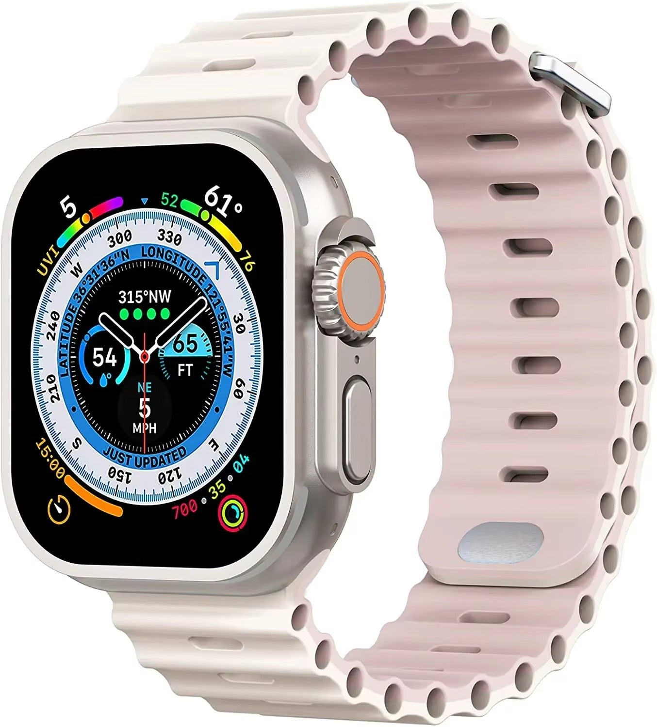 Premium Silicone Dual-Wear Watch Strap – Adjustable Loop Buckle Band, Waterproof, Compatible with Smartwatches 49mm to 38mm