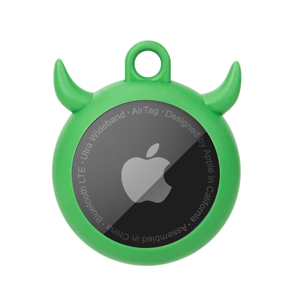 Cute Dog Cartoon Silicone AirTag Case – Soft Anti-Lost Protective Cover with Keychain Hook, Funny Tracker Shell for Kids, Teens & Adults