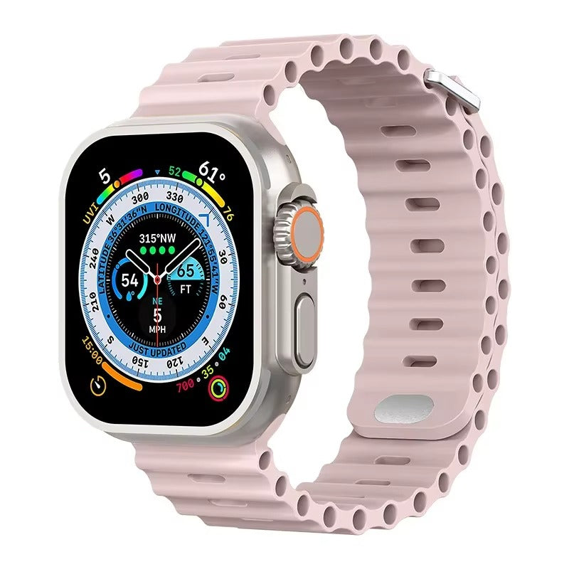 Premium Silicone Dual-Wear Watch Strap – Adjustable Loop Buckle Band, Waterproof, Compatible with Smartwatches 49mm to 38mm