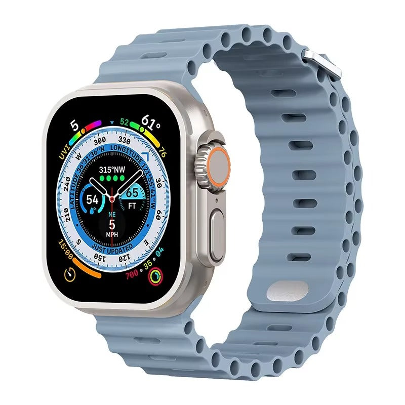 Premium Silicone Dual-Wear Watch Strap – Adjustable Loop Buckle Band, Waterproof, Compatible with Smartwatches 49mm to 38mm