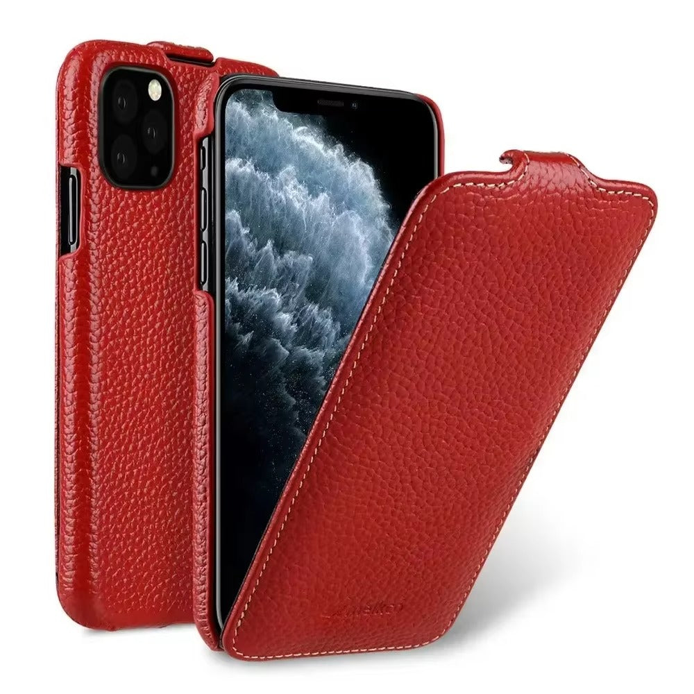Premium Genuine Leather Flip iPhone Case – 100% Cowhide, Luxury Design, Stylish & Durable Protective Cover | Case for iPhone