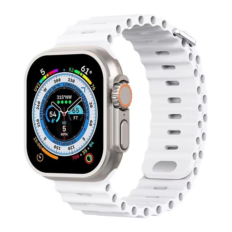 Premium Silicone Dual-Wear Watch Strap – Adjustable Loop Buckle Band, Waterproof, Compatible with Smartwatches 49mm to 38mm