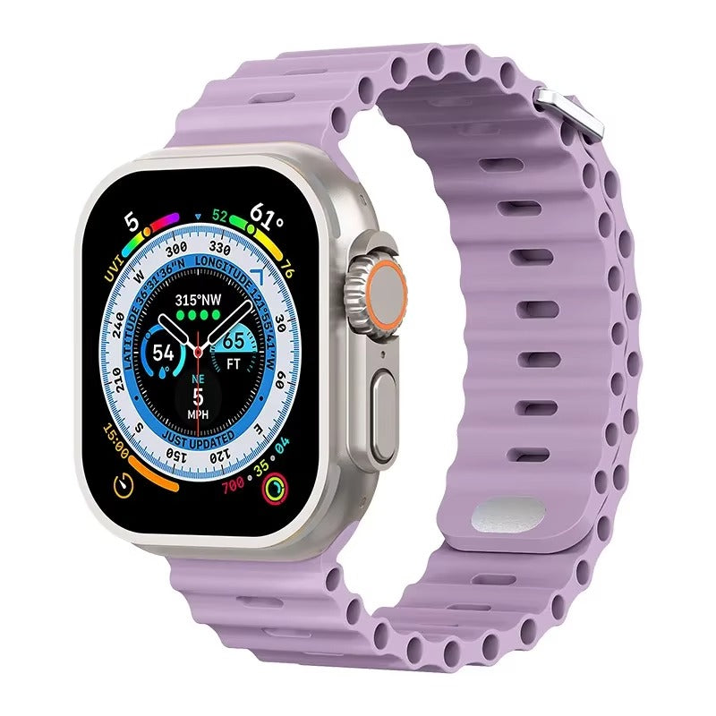 Premium Silicone Dual-Wear Watch Strap – Adjustable Loop Buckle Band, Waterproof, Compatible with Smartwatches 49mm to 38mm