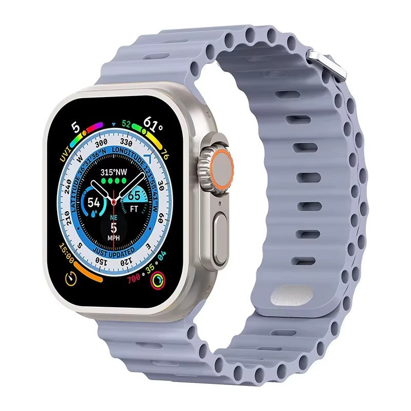 Premium Silicone Dual-Wear Watch Strap – Adjustable Loop Buckle Band, Waterproof, Compatible with Smartwatches 49mm to 38mm