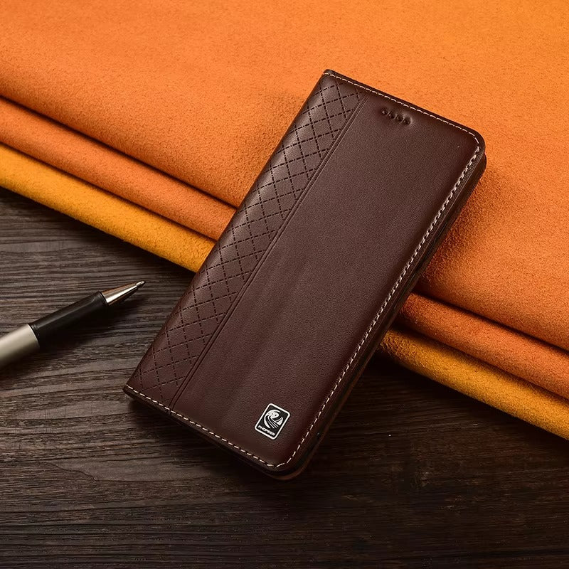 Luxury Nappa Real Leather iPhone Case – Business Wallet Flip Cover, Stylish & Durable Protection | Case for iPhone