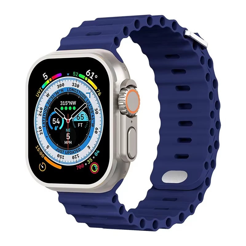 Premium Silicone Dual-Wear Watch Strap – Adjustable Loop Buckle Band, Waterproof, Compatible with Smartwatches 49mm to 38mm