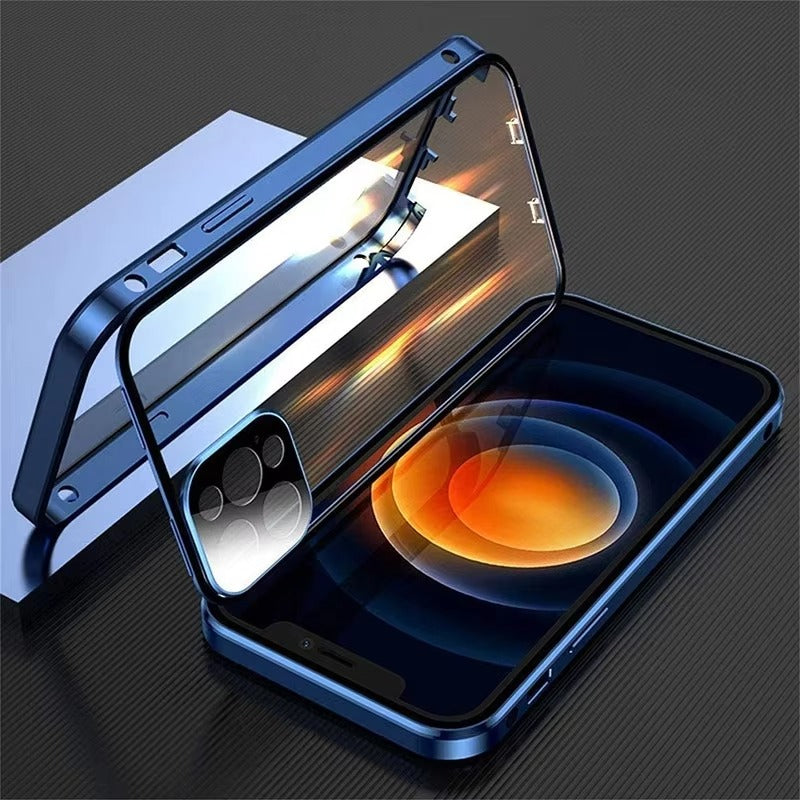 Luxury Apple iPhone Case MagSafe Compatible, Camera Lens & Screen Protection, Cover with Double-Sided Glass Design