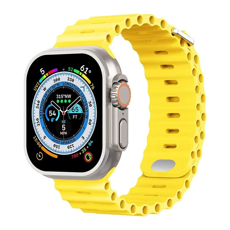 Premium Silicone Dual-Wear Watch Strap – Adjustable Loop Buckle Band, Waterproof, Compatible with Smartwatches 49mm to 38mm