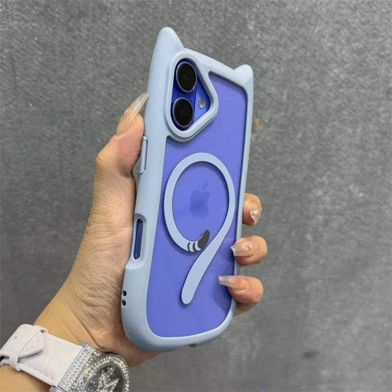 Premium Apple iPhone Case MagSafe Compatible, Camera Lens & Screen Protection, Cover with Cute Cat Ear Bumper Design