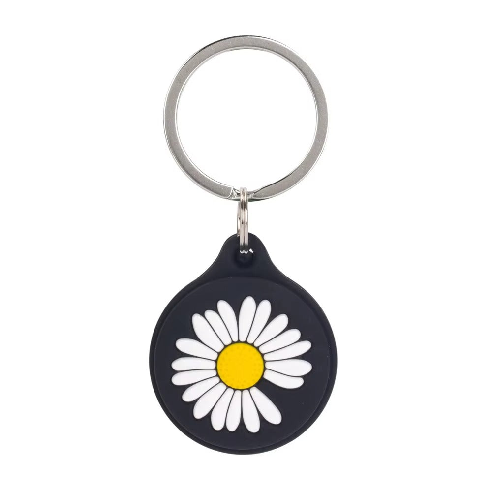 Cute Dog Cartoon Silicone AirTag Case – Soft Anti-Lost Protective Cover with Keychain Hook, Funny Tracker Shell for Kids, Teens & Adults