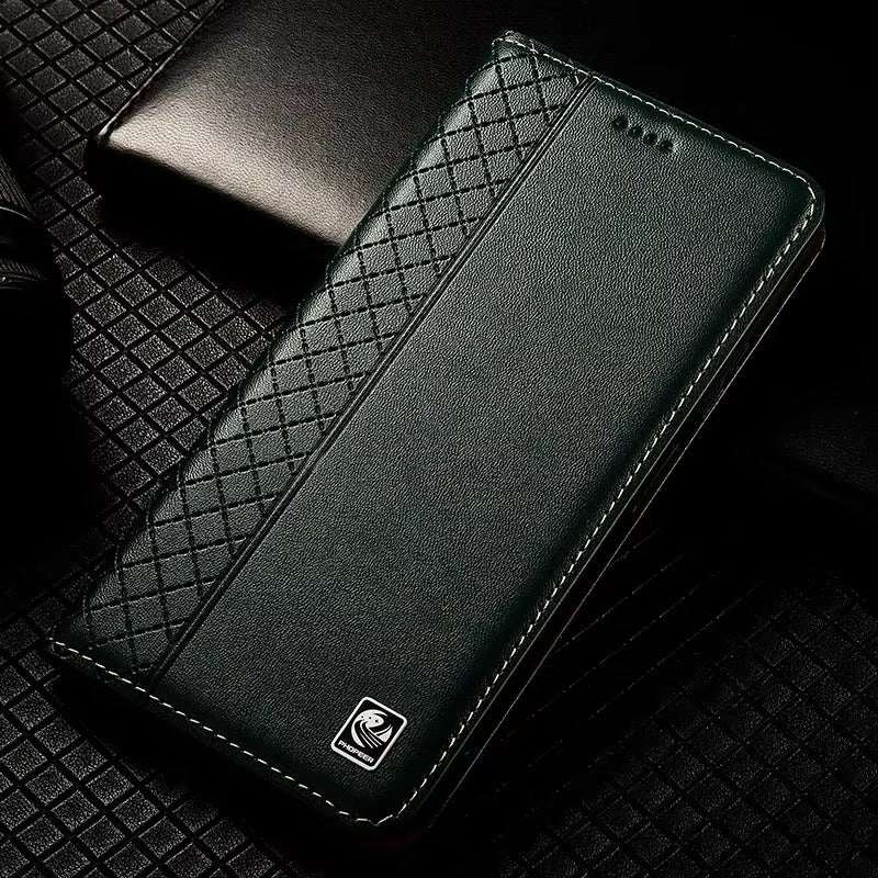 Luxury Nappa Real Leather iPhone Case – Business Wallet Flip Cover, Stylish & Durable Protection | Case for iPhone