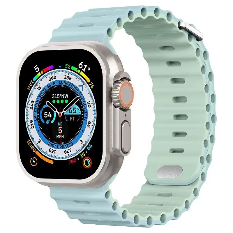 Premium Silicone Dual-Wear Watch Strap – Adjustable Loop Buckle Band, Waterproof, Compatible with Smartwatches 49mm to 38mm