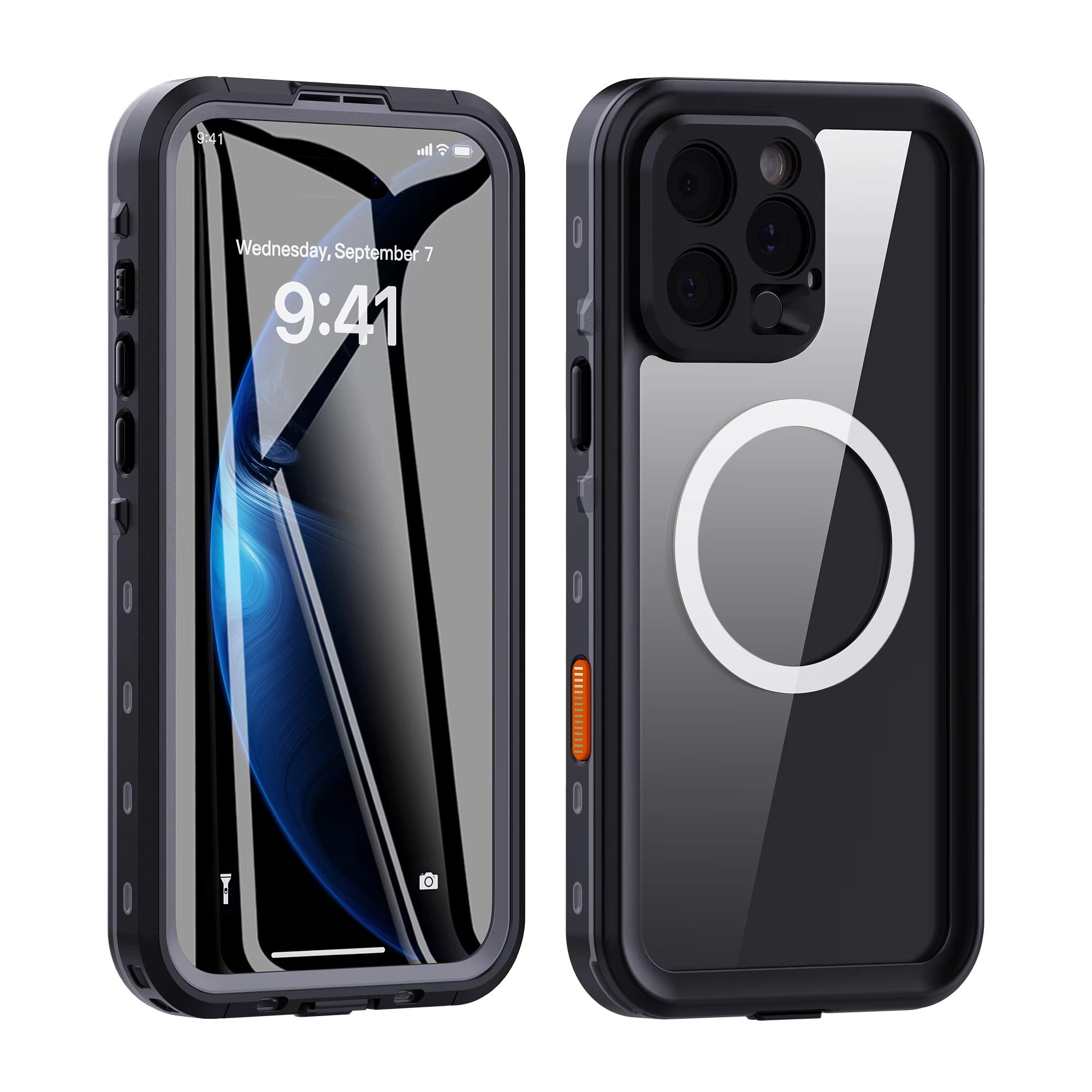 High Quality Apple iPhone Case MagSafe Compatible, Camera Lens & Screen Protection, Ultra Thin Shockproof Magnetic Full All Around Protection Cover with IP68 Snowproof Design