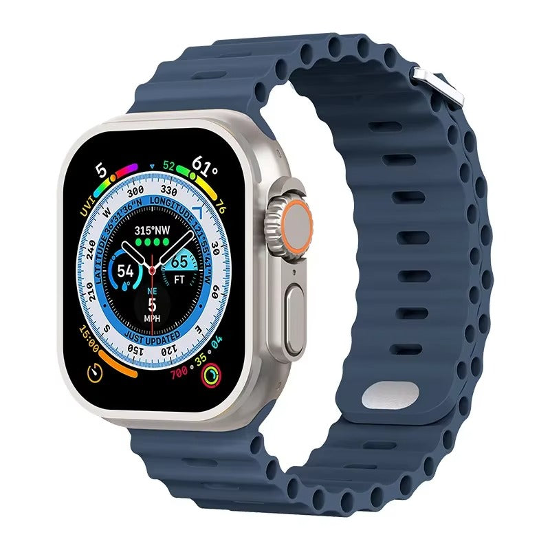 Premium Silicone Dual-Wear Watch Strap – Adjustable Loop Buckle Band, Waterproof, Compatible with Smartwatches 49mm to 38mm