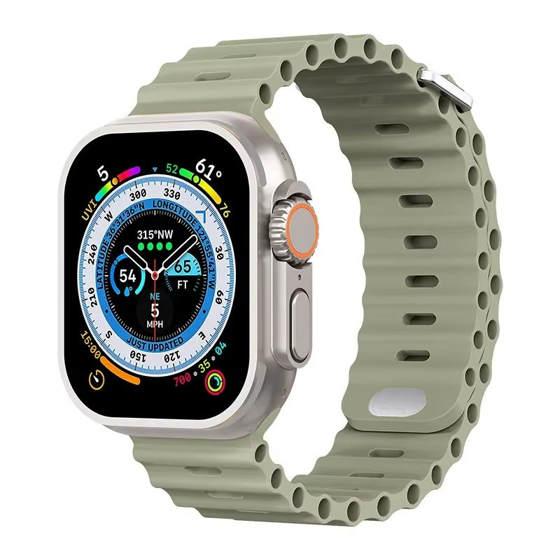 Premium Silicone Dual-Wear Watch Strap – Adjustable Loop Buckle Band, Waterproof, Compatible with Smartwatches 49mm to 38mm