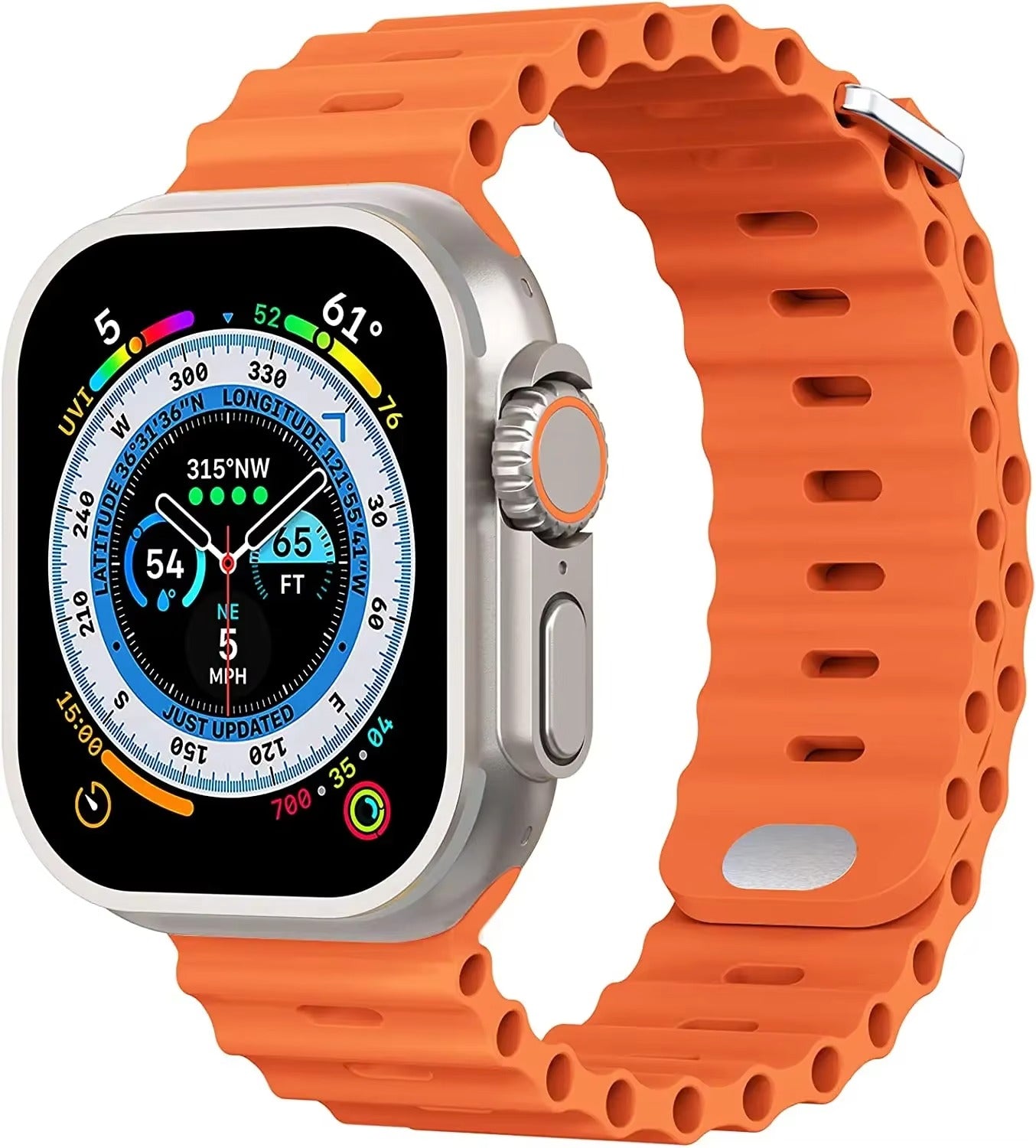Premium Silicone Dual-Wear Watch Strap – Adjustable Loop Buckle Band, Waterproof, Compatible with Smartwatches 49mm to 38mm
