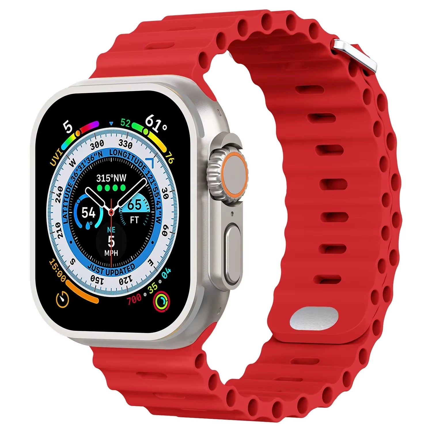 Premium Silicone Dual-Wear Watch Strap – Adjustable Loop Buckle Band, Waterproof, Compatible with Smartwatches 49mm to 38mm