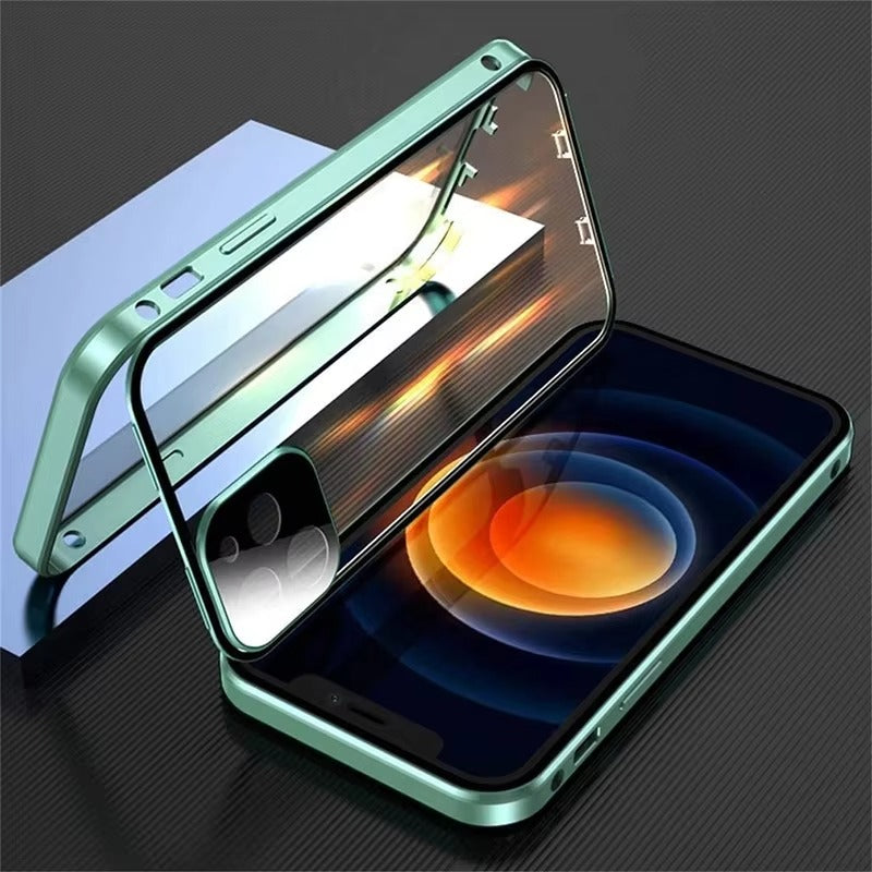 Luxury Apple iPhone Case MagSafe Compatible, Camera Lens & Screen Protection, Cover with Double-Sided Glass Design