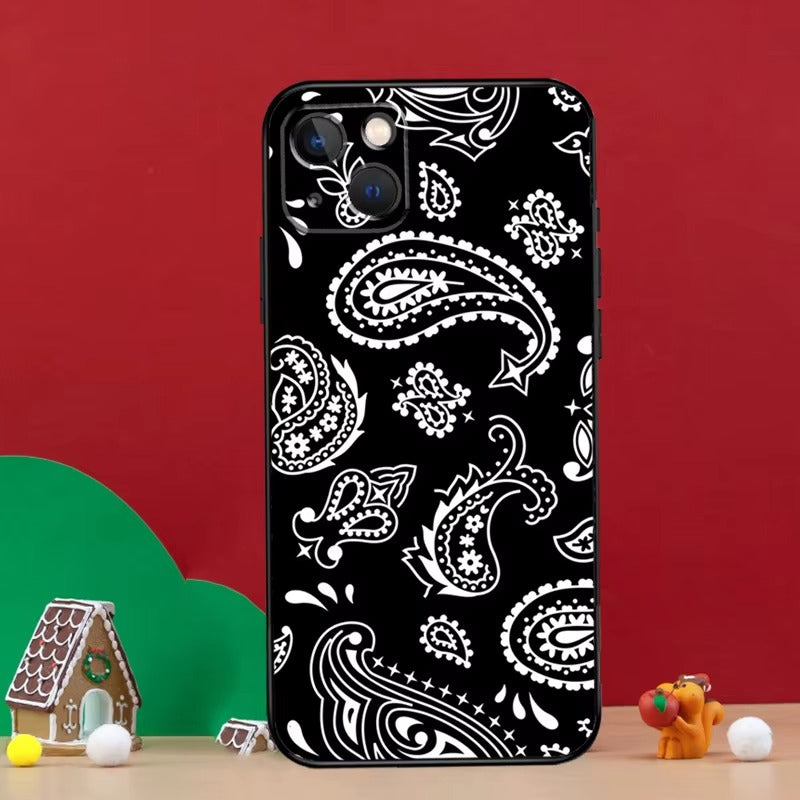 Luxury Apple iPhone Case, MagSafe Compatible, Camera Lens and Screen Protection, Ultra Thin, Shockproof, Magnetic, Full All Around Protection, Bandana Paisley Cover