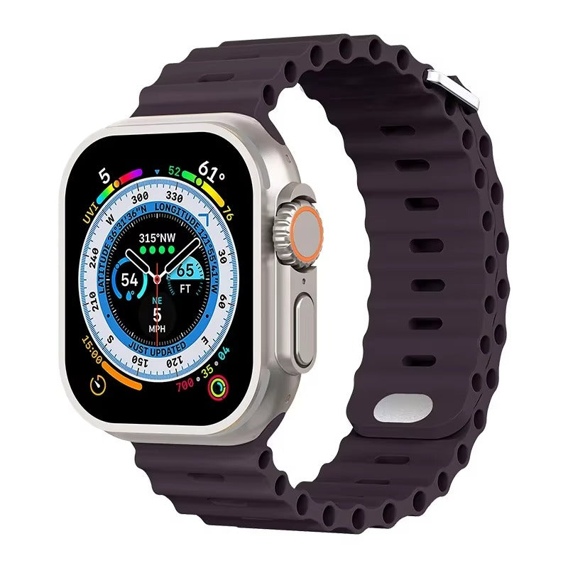 Premium Silicone Dual-Wear Watch Strap – Adjustable Loop Buckle Band, Waterproof, Compatible with Smartwatches 49mm to 38mm