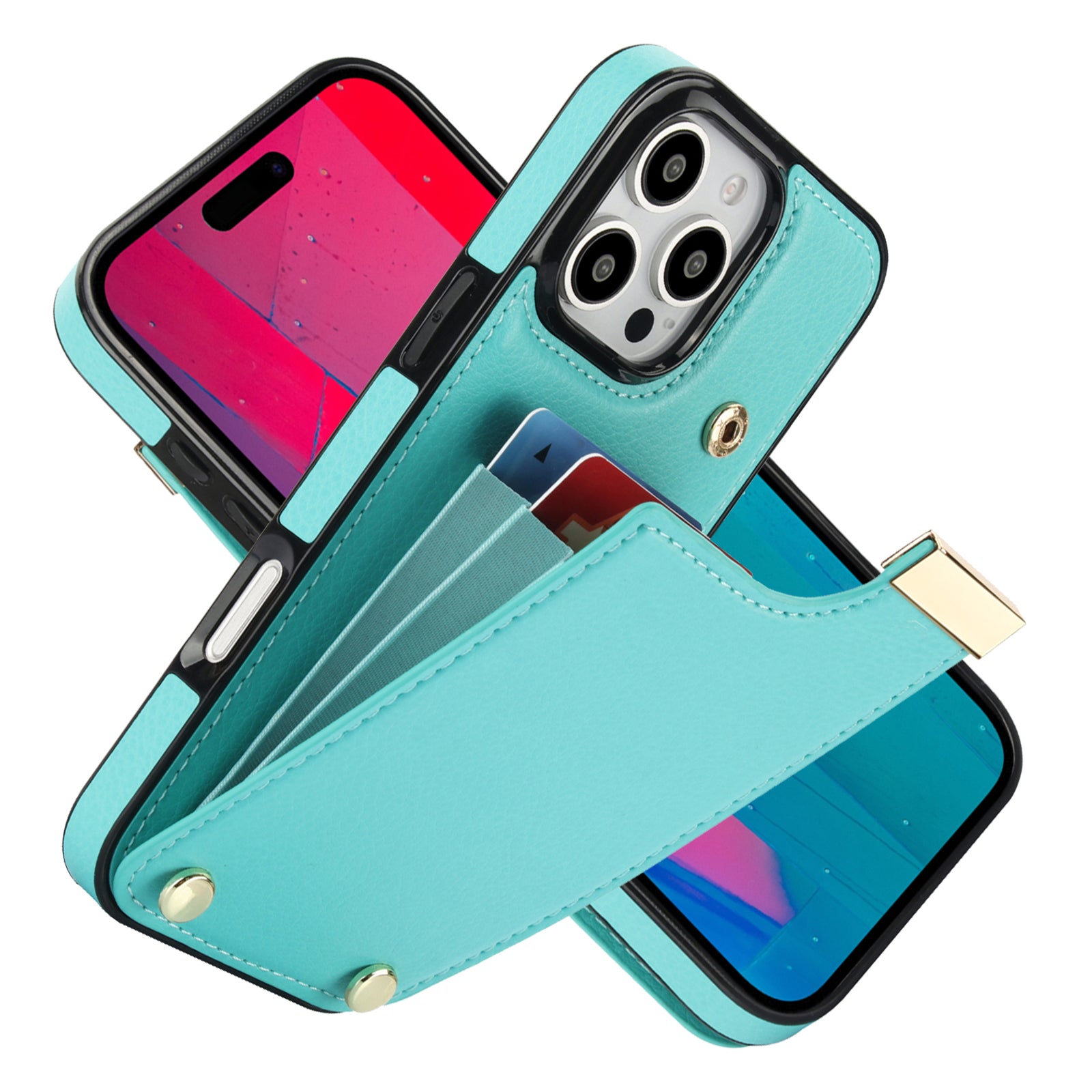 Shockproof Leather Wallet iPhone Case – Flip Cover with Card Holder, Secure Pocket, Durable Protection for iPhone Models