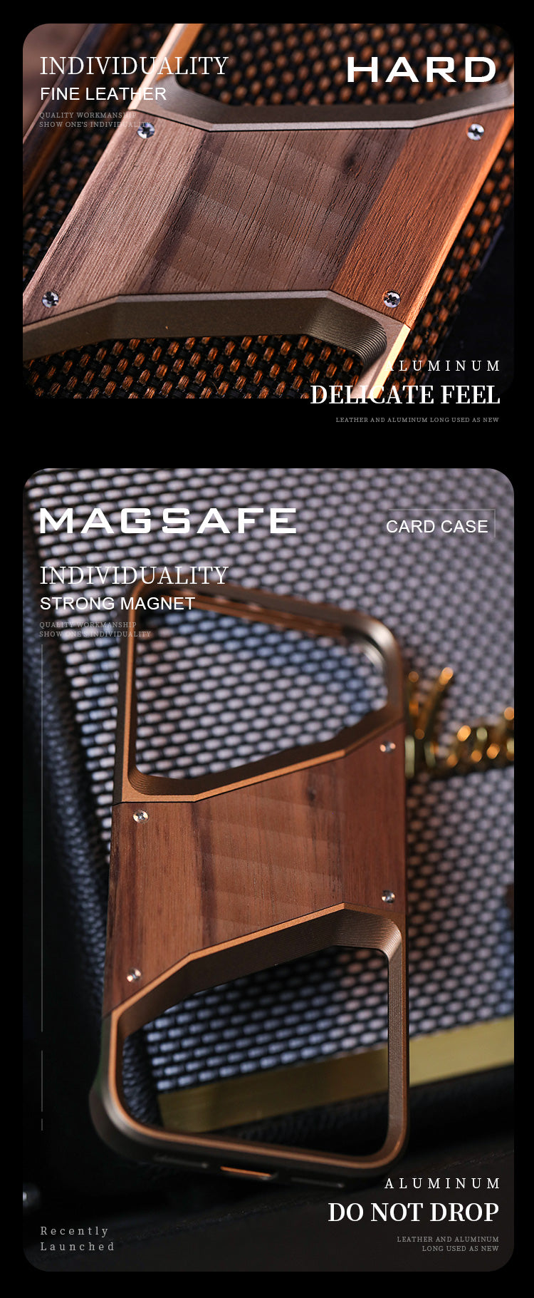 Irregular Metal Frame iPhone Case – Aluminum Alloy and Solid Wood Shockproof Frameless Cover for iPhone Models Design