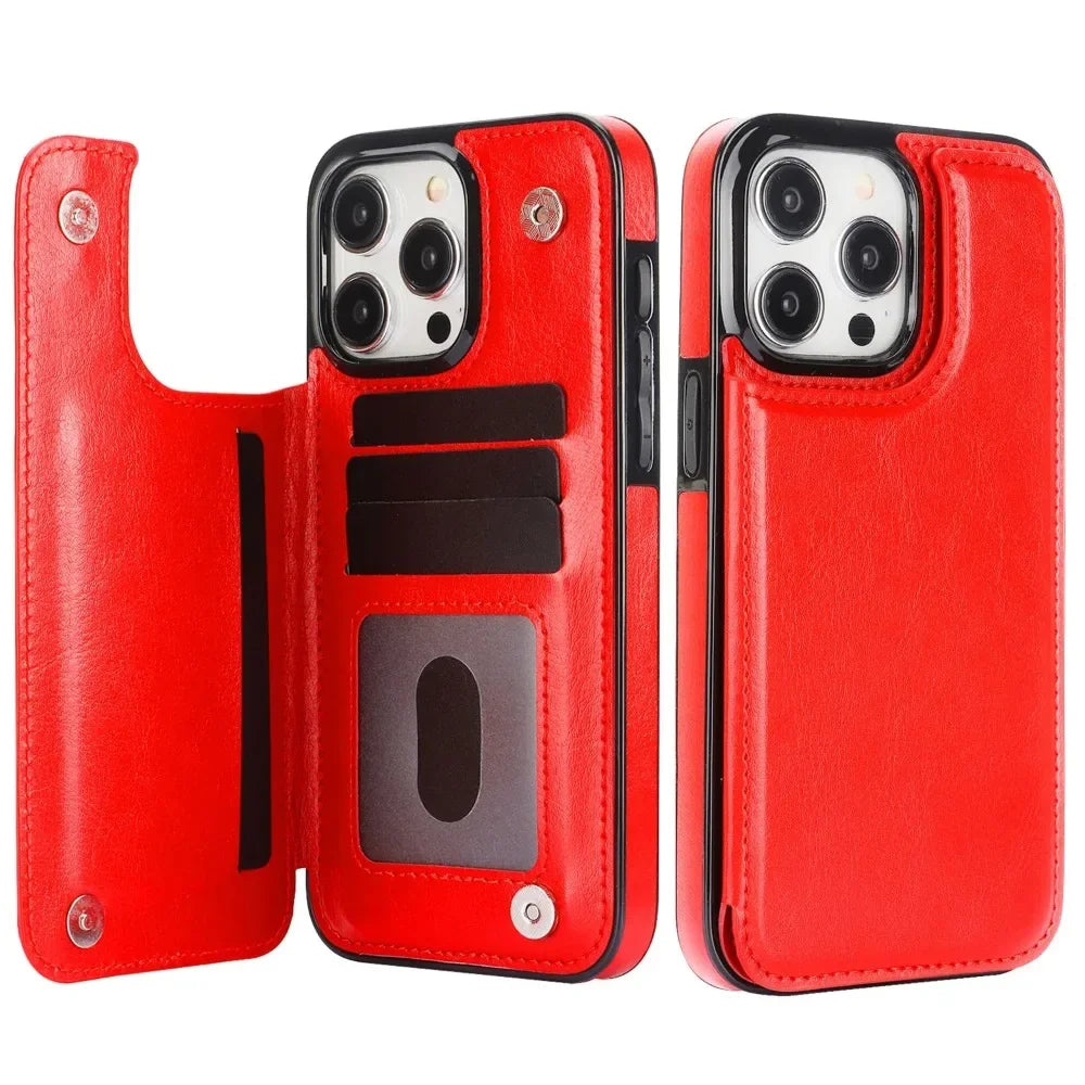 Luxury Wallet Flip iPhone Case – Cover with Card Slots, Secure Magnetic Closure, and Full Protection for Ultimate Convenience