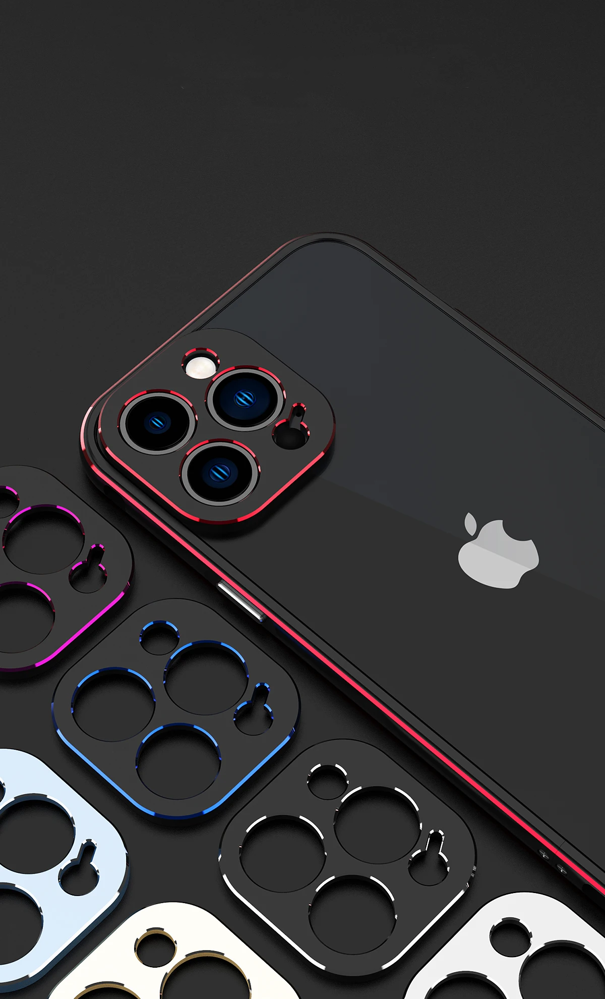 Aluminum Bumper & Metal Lens Frame Case Shockproof Cover for iPhone Models, Durable and Stylish Protection with Sleek Design