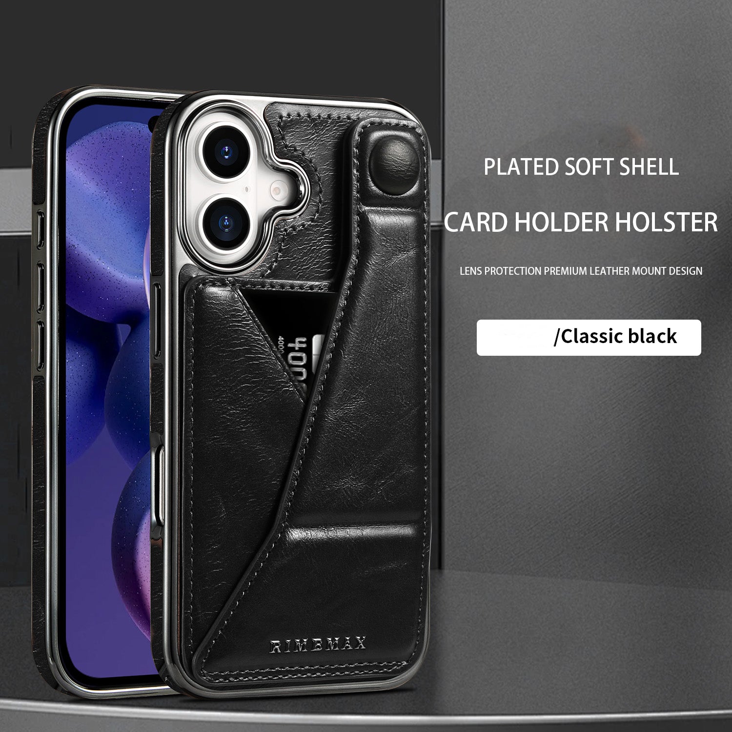 Luxury Electroplated Leather iPhone Case – Stand Card Holder, Premium Anti-Fall Protection, Stylish Design, and Durable Cover for Ultimate Convenience