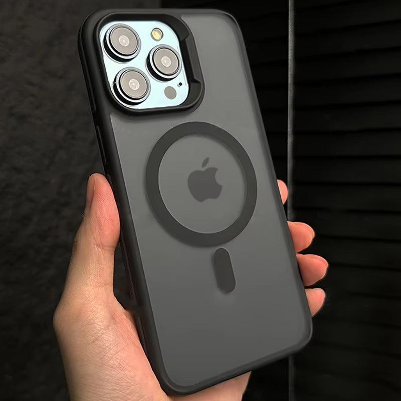 Premium Apple iPhone Case, MagSafe Compatible, Camera Lens & Screen Protection, Ultra Thin, Shockproof, Magnetic Full All Around Cover – Bicolor Matte Frosted Magnetic Case with Translucent Hard Bumper Design