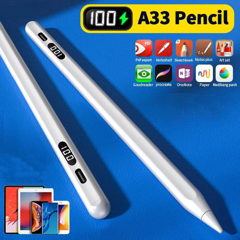 High Precision Stylus Pen for iPhone & iPad – Rechargeable  Pencil with Power Display,  and Navigation on Apple Devices